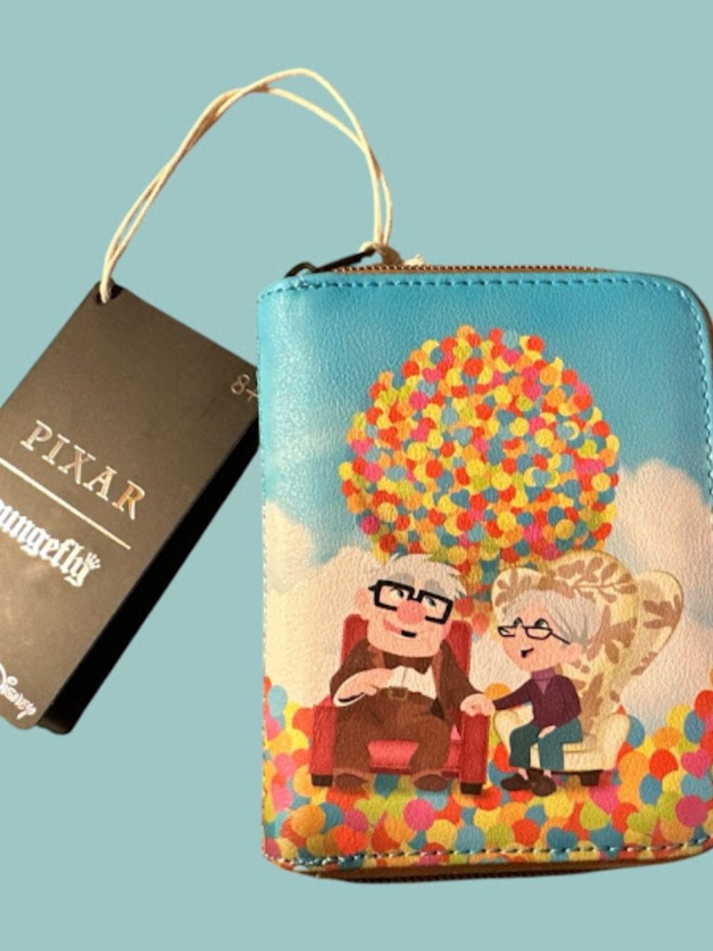 NWT Pixar Loungefly Disney's UP Wallet~ Carl & Ellie~ Compact~ Colorful (D22)